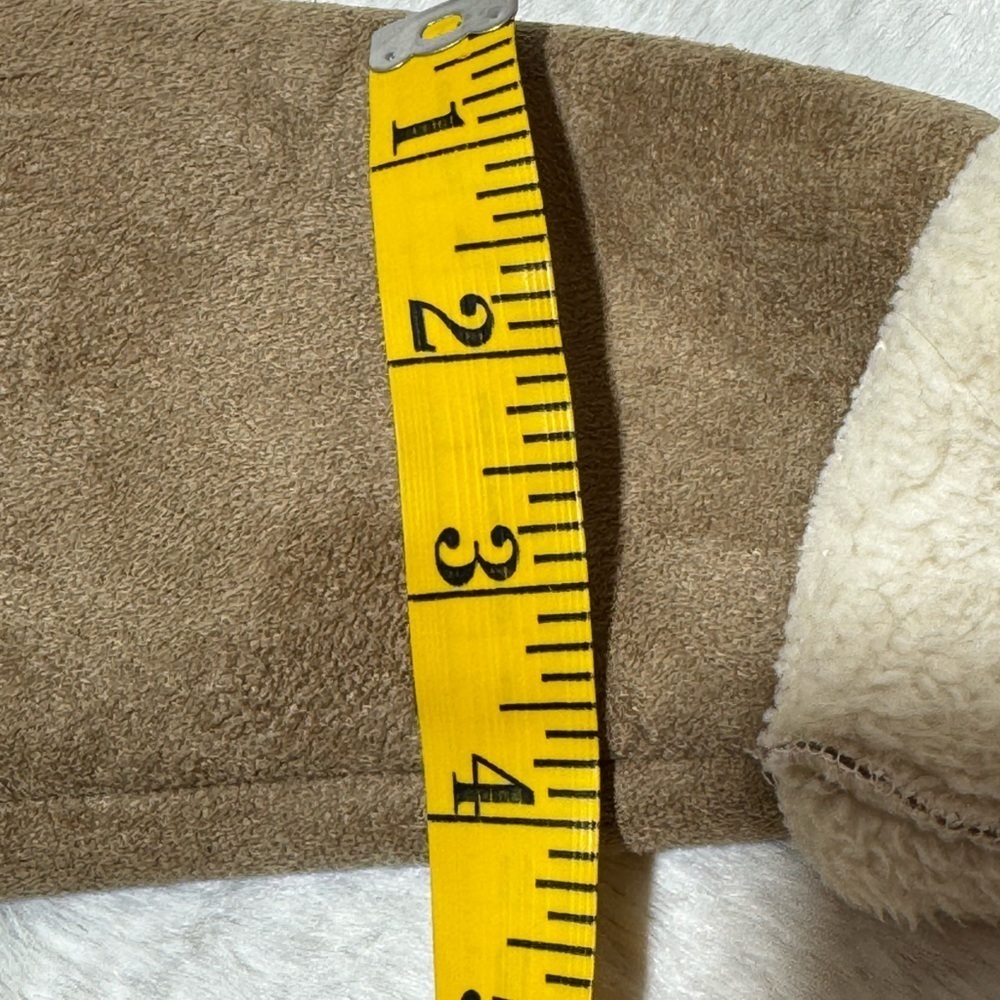 Ralph Lauren Tan Sherpa Suede Open Front Jacket, Women’s Petite XS fully linned - Picture 7 of 15
